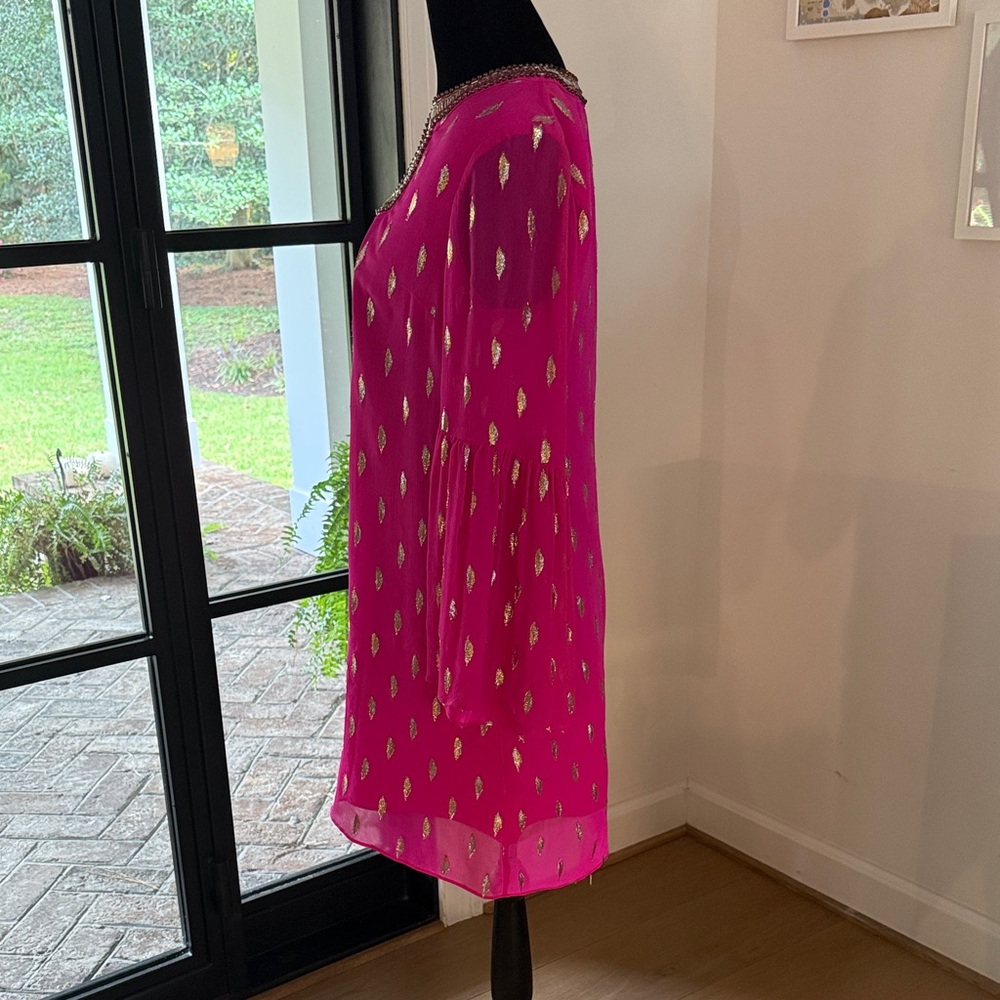 Lilly Pulitzer Pink Dress with Gold Accents - Picture 6 of 10